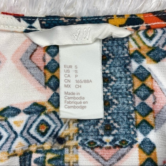 H & M Aztec Print Fit & Flare Sleeveless Racerback Dress Size Small - Picture 7 of 9